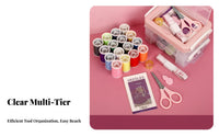 30 Pieces Large Capacity Portable Sewing Kit Organized Storage Needle and Thread Kit Multi-Color Threads for Travelers, Home, Dorm Room, Car