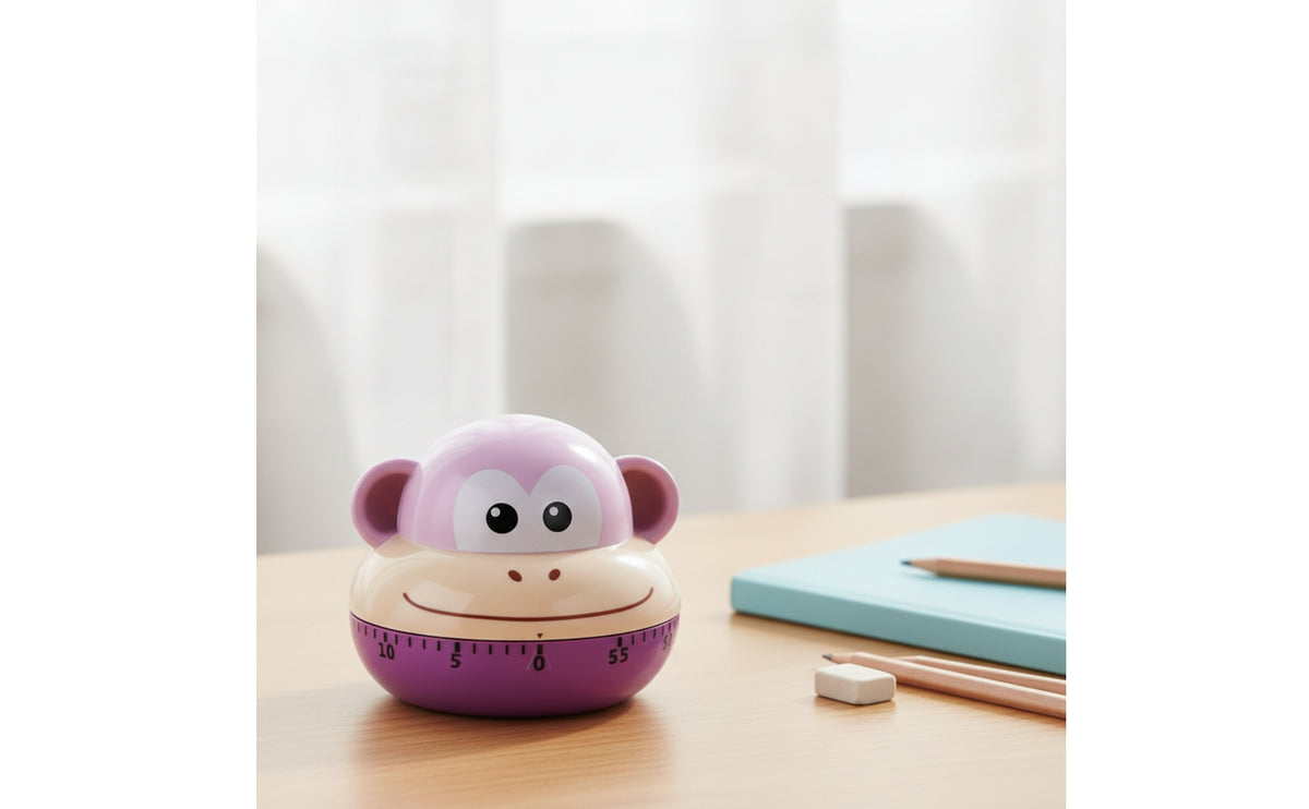 Cartoon Kitchen Timer Mechanical Animal Kitchen Timer Manual for Kids, Students, Learning, Classroom