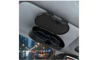 Glossy Stainless Steel Car Visor Eyeglasses Case Quick-Releaserelease Car Visor Glasses Holder Lined Snap-on Glasses Holder Slim for Drivers, Commuters