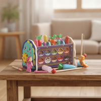 Toddler Dinosaur Pounding Bench Fine Motor Wooden Pounding Bench Hand-Eye Coordination Wooden Activity Box Hands-on for Toddlers, Preschoolers, Playroom, Nursery