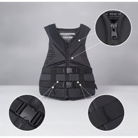 Streamlined Buoyancy Vest with Adjustable Straps Molded Zippered Life Jacket Padded V-Neck for Swimmers, Boating, Surfing