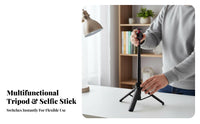Extendable Tripod Selfie Foldable Selfie Tripod Aluminum Alloy Telescopic Camera Stand for Vloggers, Live Streamers, Selfies, Group Photos
