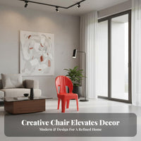 Thickened Construction Shell rear Chair Anti-Slip Feet Indoor Seating Strong Load-Bearing Household Furniture space-efficient Design for Children, Families, Living Room, Playroom, Kindergarten, Reception Area