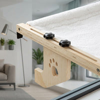 Hanging Cat Bed Window Cat Hammock, Foldable Wood Frame Indoor Perch Sturdy for Balcony, Floor Cat Bed Resting Spot