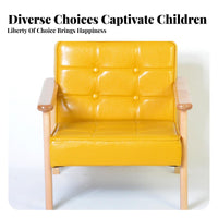 hardwood Wood Legs Armless Mini Sofa Chair Ergonomic Backrest children's Seat Safety Certified kids' Furniture long-lasting Build for Preschoolers, Educators, Kindergarten, perusing Corner, Early Learning Center, Playroom