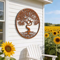 Rustic Metal Tree of Life Wall Art Bohemian Style Wall Sculpture Home Hanger