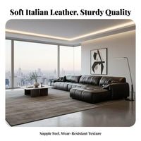 Elephant Ear Armrest Sofa Italian-Inspired Design Curved Chaise Sectional Modern Minimalist Aesthetic Lounge Seating for Homeowners, Living Room
