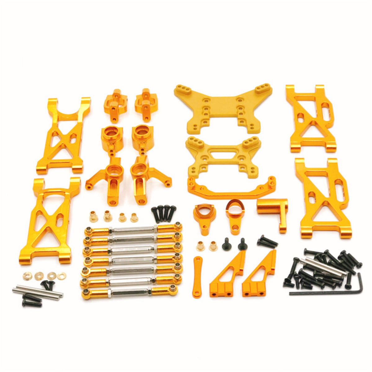 1/10 RC Car Front Shock Absorbing Linkage Arm Metal Shock Absorbing Linkage Arm Upgrade Steering Cups for WLtoys 104001 104002