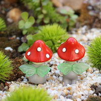 2 Pieces Miniature Cute Fungus Fairy Figurine Decorative Fungus Fairy Statue Hand-Painted Long-Lasting for Bonsai