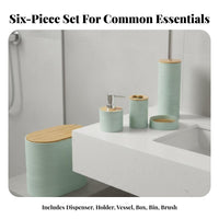 6 Pieces Drainable Soap Dish 6-Piece Washroom Collection Long-Lasting Toiletry Holder Collection Easy to Clean Bathroom Accessory Set Break-Resistant for Homeowners, Gift Givers, Restroom, Powder Room, Hotel, Housewarming Party