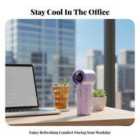 Long Battery Life Handheld Turbine Fan Portable Design Mini High Speed Fan Quiet Operation for Travelers, Commuters, Outdoor, Camping, Beach