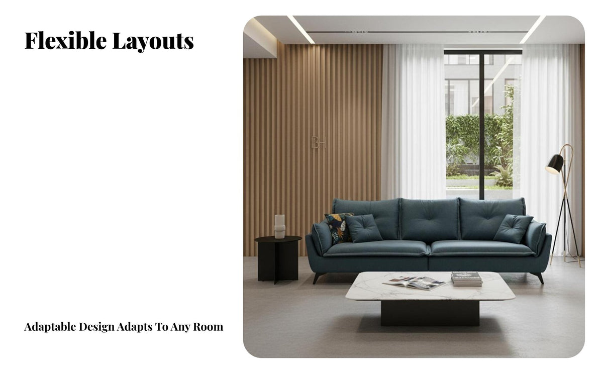 Tech Material Minimalist 3-Seater Sofa Nordic Design Lounge Seating Light Luxury Couch Small Apartment Friendly for Homeowners, Business Owners, Families, Living Room, Reception Area, Office, Bedroom