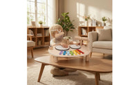 Wooden Drum Set with Mallet Hand Eye Coordination Music Activity Table Fine Motor Foundational Skills Instrument for Infant