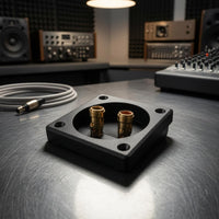 Binding Posts Speaker Terminal Plate Black Square Speaker Terminal Recessed Audio Hardware Mounting Holes for Installation