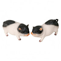 Resin Pig Figurine Realistic Pig Ornament Rounded Body Animal Sculpture Curled Tail for Garden, Courtyard, Window, Park