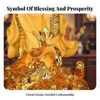 Feng Shui Guan Gong Statue Good Luck Symbol Guan Yu Statue Essence Ual Gift Chinese Warrior God Sculpture Decorative Ornament for Business Owners, Cultural Art Collectors, Homeowners, Home Altar, Living Room, Away Ice, Entryway