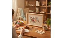 Rotatable Embroidery Frame with Clips Natural Wood Wooden Embroidery Frame Smooth Sturdy for Needlepoint