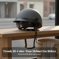 Retro Design Half Helmet 3C Certified Lightweight Half Helmet Breathable Guarding Headwear for Town Cyclist S, Adults, Commuting, Daily Use