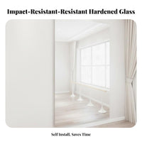 Shatterproof Self Mirror Tile Shatter Resistant Frameless Splicing Mirror Easy Installation Tempered Glass Wall Panel Distortion-Clear for Dancers, Fitness Enthusiasts, Dance Studio