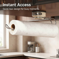 Cupboard and Boat Paper Dispenser with Suction Cup Roll Holder, Removable Space-Saving Towel for Kitchen, Stainless Steel Rack