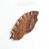 Decorative Leaf Shaped Tray Elegant Walnut Serving Tray Rustic Wooden Platter Minimalist for Tabletop Display