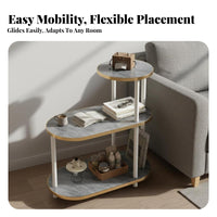 Space-Saving 3-Tier Rolling Utility Shelf Mobile Design Side Table Multi-Functional Household Furniture Multifunctional for Apartment Dwellers, Office Workers, Living Room, Bedroom, Small Areas, Entryway