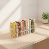 Phone Case Organizer Clear Phone Case Holder Divider Tray Transparent Multi-Slot for Collectors, Desk, Drawer