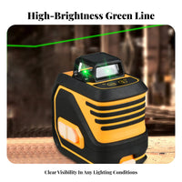 High Precision Level USB Rechargeable Self-Leveling Cross Line Compact Design for Contractors, Handymen, Tiling, Picture Hanging