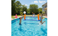 Inflatable Volleyball Net and Basketball Hoop Portable Inflatable Volleyball and Basketball Set Aquatic Sports Combination Set for Family, Outdoor
