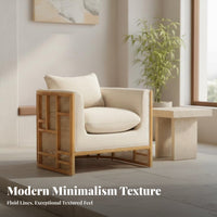 Modern Asian Design Wooden Frame Rattan Sofa Woven Cane rear Living Room Furnishings Minimalist Aesthetic Lounge Suite Plush Cushions for Hospitality Business Owners, Interior Designers, Apartment Dwellers, Hotel Lobby, Guesthouse, Reception Area, Sunroom
