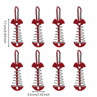 8 Pieces Ground Pegs Metal Deck Anchor Vermilion Deck Peg Pegs for Campers, Backpackers, Camping, Wooden Decks, Tarps