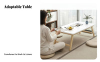 New Chinese type Foldable Bay opening Desk Space-Saving Foldable Chabudai Table Portable Tea Stand Multi-Purpose for Apartment Dwellers, Homeowners, Meditators, Small Spaces, Living Room, Bedroom