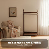 Vintage Inspired Foldable V-Shaped Frame Garment Rack Space Saving Hall Tree with Hanging Rod Unrestricted Standing Design Home Furniture Sturdy Construction for Apartment Dwellers, Homeowners, Families, Bedroom, Entryway, Dressing Room, Walk-in Closet