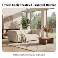 French Cream aesthetic blossombackrest Straight Sofa Wabi-Sabi Aesthetic Living Room Seating fluffyLike Comfort Couch Designer Inspired for Design aficionados, Interior Designers, Apartment Dwellers, Lounge Area, Showroom, Studio, Office