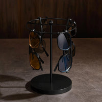 Metal Glasses Display Stand Desktop Sunglasses Organizer with Round Base Compact Tabletop Sunglasses Rack for Eyewear Collectors, Vanity, Shop Counter