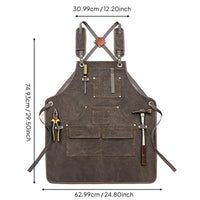 heavily Duty Work Apron Padded Shoulder Straps Tool Apron with Pockets Workwear for Gardeners, Artists, Workshop, Studio