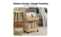 Rolling Design Under-Desk Book Trolley Space-Saving 2-Tier Wheeled Shelf Multi-Functional Storage Cart 360° Swivel Wheels for Office Workers, Homeowners, Bedroom, Study Room, Small Areas, Kitchen