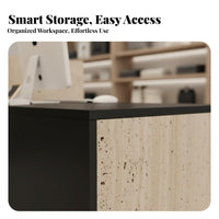 Commercial Checkout Counter Multi-Functional Modern Front Desk with Counter Spacious Storage Modern Front Desk for Receptionists, Office Lobby