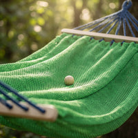 Ice Silk Hammock Chair with Wooden Bar for Indoor Outdoor Relaxation