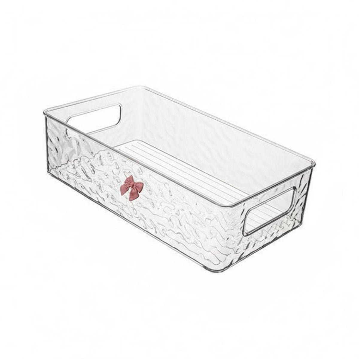 Rectangular Vanity Tray Transparent Textured Vanity Tray Multi-Purpose