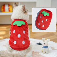Dog Vest and Puppy Vest, soft Cartoon Cat Vest and Cat Outfit, Warm Flannel Winter thermal Weather General Use for Small Animals