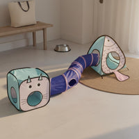 3 Pieces 3 Piece Cat Tunnel Tent Set All-Season Interactive Pet Tube Lightweight