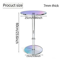 Space-Saving Transparent Round Side Table Easy to Match Home Furniture 7 Mm Thick Top for Reading Corner