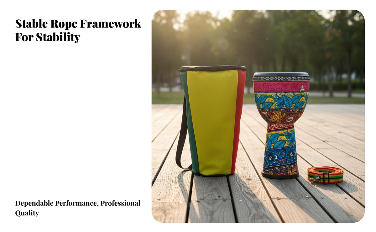 Djembe Tuning Patterned Djembe Lightweight Hand Drum for Beginners, Music Students, Musical Performances, in-Person Performance