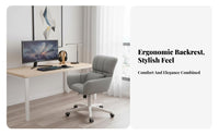 Height Adjustable Upholstered rotate Armchair Ergonomic Design Cat Ear Computer Chair Cute Aesthetic Home Seating fluid Rolling Casters for gaming enthusiasts, Students, Remote Workers, Bedroom, Dorm Room, Makeup Vanity, leisure corner