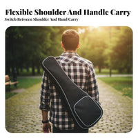 Padded Ukulele Bag Adjustable Shoulder Strap 21 Inch Ukulele Backpack Carry Handle 10mm Thick Padding for Storage, Music Lessons