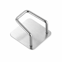 Bathroom Sink and Kitchen Organizer for Sponges, Stainless Steel Sponge Holder No Drill with Strong Grip, Single Hook Accessory