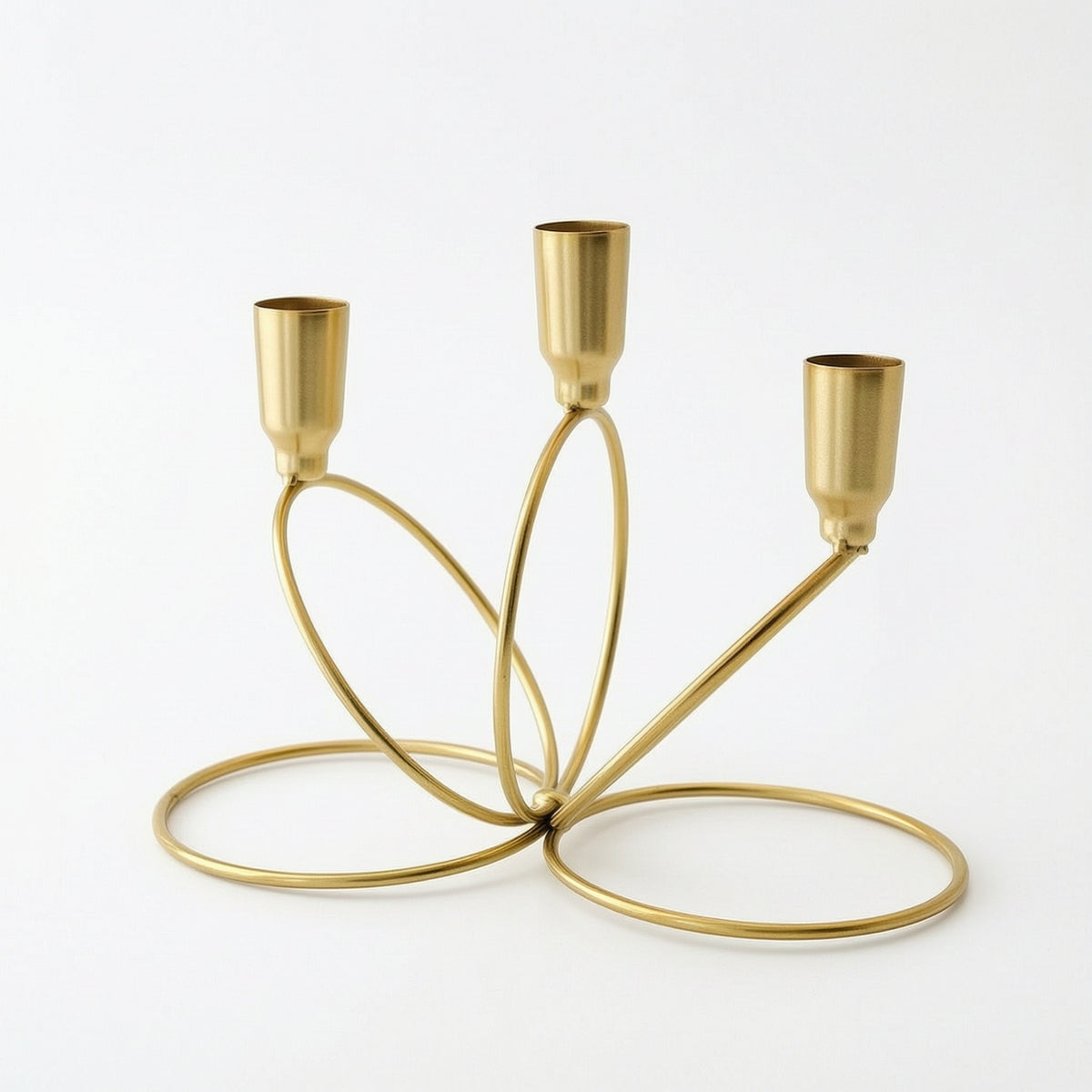 Three-Arm Candlestick Holder Versatile 3-Arm Candelabra Candlestick Holder with Three Cups Modern Metal Candelabra Minimalist