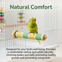 Sanded Perch for Bird Cage, Parrot Perches for Claw Sharpening, Budgie Perch Stand with Paw Grinding Surface, Cockatiel Beak Grinding Toy