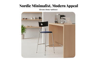 Nordic Design Wireframe Counter Stool With Backrest Bar Chair Minimalist aesthetic Home Furniture Built-in Footrest for Interior Designers, Business Owners, Restaurant, Kitchen Island, Dining Room, leisure Area